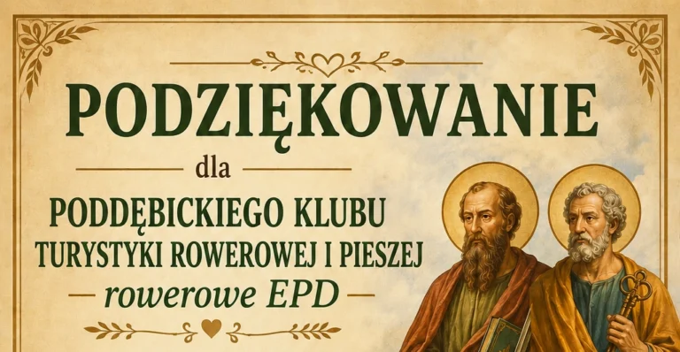 Podziękowania dla Poddębickiego Kluby Turystyki Rowerowej i Pieszej